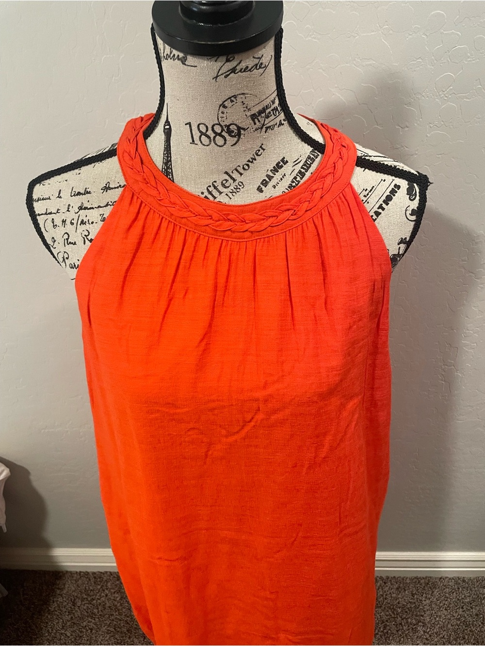 THML Halter Dress in Vibrant Orange - Picture 3 of 7